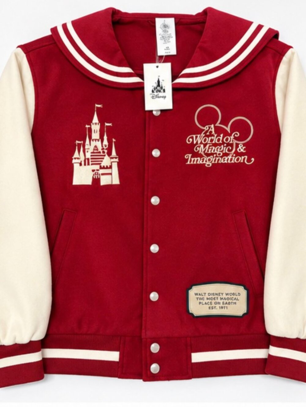 Disney Parks World of Magic & Imagination Varsity Jacket NWT XL